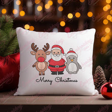 Santa Reindeer And Penguin Christmas Embroidery Design