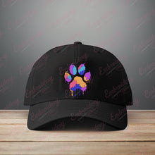 Dog Paw Print Colorful Embroidered Design