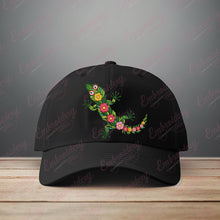 Colorful Botanical Gecko Embroidery Design