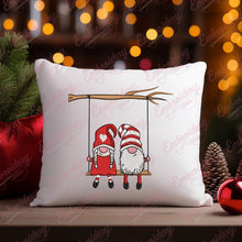 Christmas Gnome Couple On Swing Embroidery Design