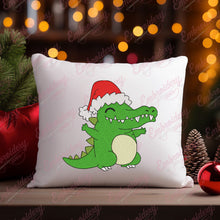 Christmas Crocodile Alligator With Santa Hat Embroidery Design