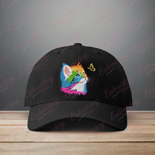 Rainbow Cat Butterfly Embroidery Design