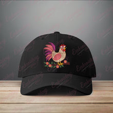Rooster With Flower Crown Embroidery Design