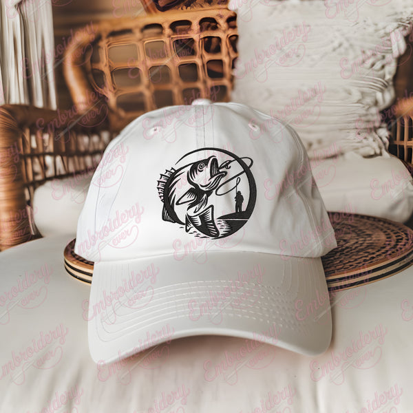 Fishing Logo Embroidery Design