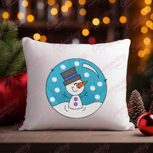 Christmas Snowman In A Snow Globe Embroidery Design