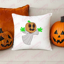 Halloween Ghost With Pumpkin Head Embroidery Design