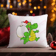 Christmas Santa Crocodile Alligator Embroidery Design