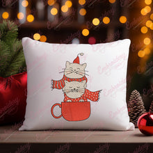 Christmas Cat Nap In A Mug Embroidery Design