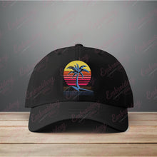 Colorful Sunset Palm Tree Embroidery Design