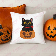Cat and Pumpkin Halloween Embroidery Design