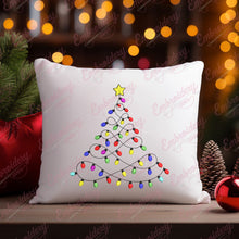 Festive Christmas Tree Lights Embroidery Design