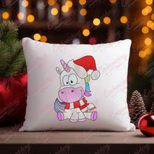 Christmas Unicorn With Santa Hat Embroidery Design