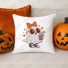 Halloween Little Ghost Holding Drink Embroidery Design
