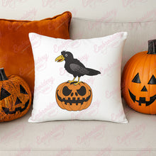 Crow On Halloween Pumpkin Embroidery Design