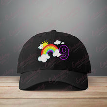 Rainbow Birthday Number 9 Embroidery Design