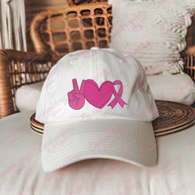 Peace Love Care Breast Cancer Embroidery Design