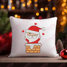 Santa in Chimney Christmas Embroidery Design
