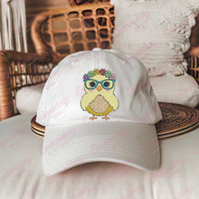 Glasses Chicken With Flowers Machine Embroidery File