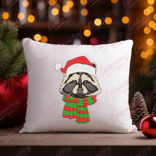 Christmas Raccoon Head Embroidery Design
