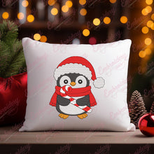 Christmas Penguin In Santa Hat Embroidery Design
