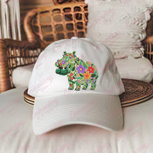 Colorful Botanical Hippopotamus Embroidery Design