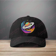Neon Saturn Embroidery Design