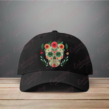Floral Sugar Skull Embroidery Design