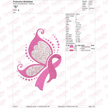 Breast Cancer Awareness Ribbon Butterfly Embroidery Design