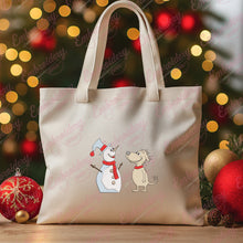 Christmas Snowman And Pup Embroidery Design