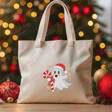 Ghost With Candy Cane And Santa Hat Embroidery Design