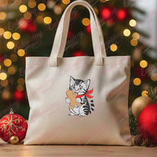 Christmas Cat Eating Gingerbread Embroidery Design