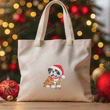 Christmas Bulldog With Light Embroidery Design
