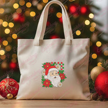Checkered Christmas Santa Embroidery Design