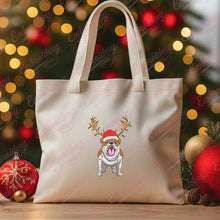 Christmas English Bulldog Reindeer Dog Embroidery Design