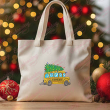 Christmas Tree On School Bus Embroidery Design