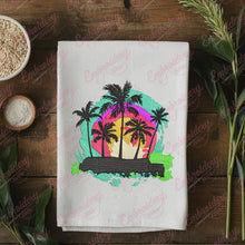 Retro Sunset Palm Tree Embroidery Design