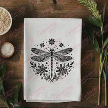 Floral Dragonfly Embroidery Design