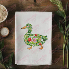 Cute Floral Duck Embroidery Design