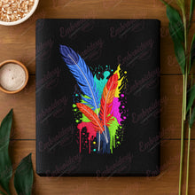 Colorful Three Feathers Embroidery Design