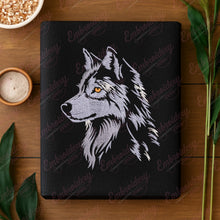 White Wolf Head Embroidery Design