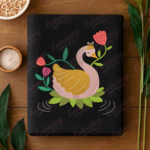 Flower Crown Swan Embroidery Design
