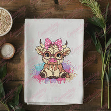 Cute Highland Cow Machine Embroidery Design