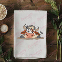 Funny Tired Cow Embroidery Design
