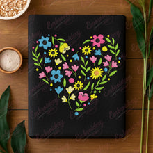 Heart Shaped Colorful Flowers Embroidery Design