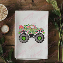 Floral Monster Truck Embroidery Design
