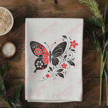 Butterfly With Floral Elements Embroidery Design