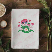 Happy Tulip Flower With Face Embroidery Design