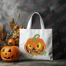 Spooky Halloween Pumpkin Face Embroidery Design