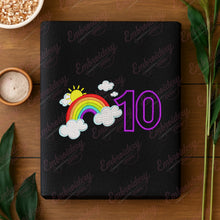 Rainbow Birthday Number 10 Embroidery Design