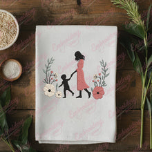 Mother and Baby Floral Embroidery Design